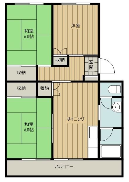 入間市上小谷田のマンションの間取り