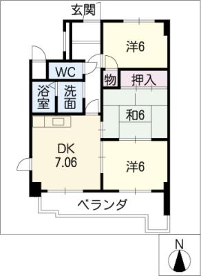 コモード南山の間取り