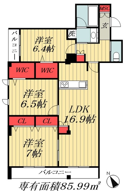 江東区南砂のマンションの間取り