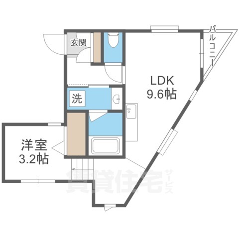 福岡市南区平和のアパートの間取り