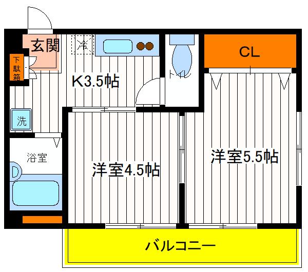 立川市富士見町のマンションの間取り