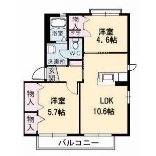 【山陽小野田市中川のアパートの間取り】