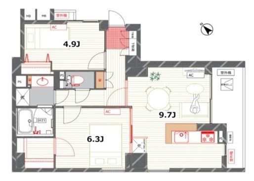 アブレスト動坂の間取り