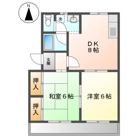 津島市神守町のマンションの間取り