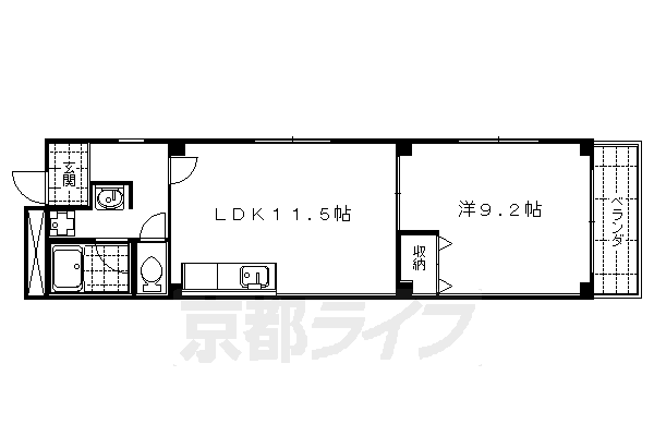 京都市中京区釜座町のマンションの間取り