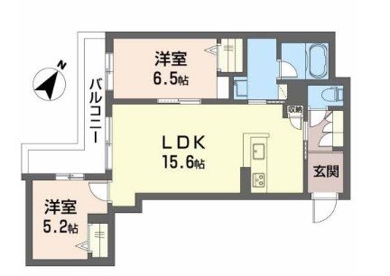 吹田市岸部北のマンションの間取り