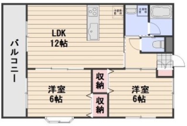 岡山市南区福富西のマンションの間取り