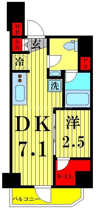 足立区千住緑町のマンションの間取り