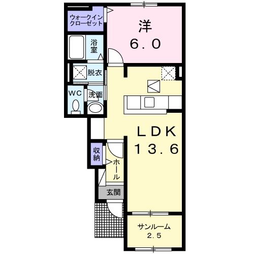 【朝倉郡筑前町原地蔵のアパートの間取り】