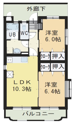 小松島市金磯町のマンションの間取り