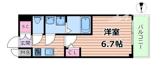 北大阪急行 江坂駅 徒歩17分 5階建 築2年の間取り写真