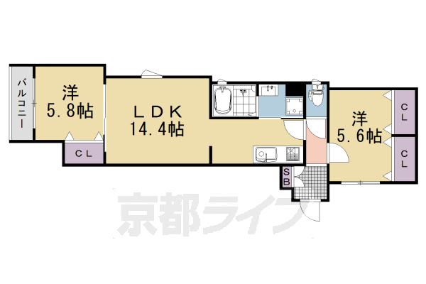ラモーナ滝ノ町IIの間取り写真