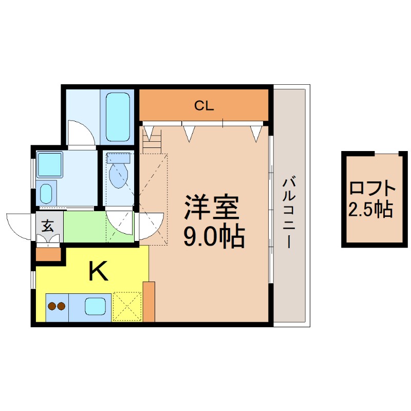 地下鉄名城線 東別院駅 徒歩7分 2階建 築26年の間取り写真