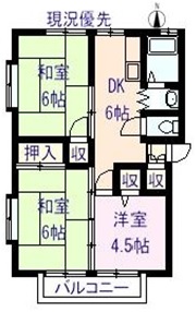 千曲市大字戸倉のアパートの間取り