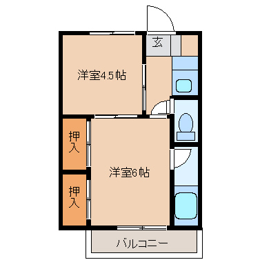 ビレッジハウス野々市　2号棟の間取り