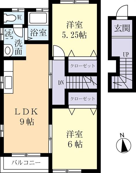 リーフグリーンＢの間取り