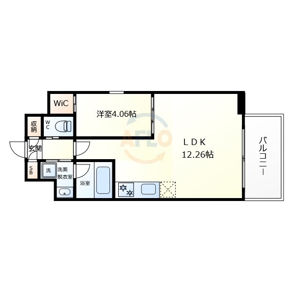 大阪市中央区本町橋のマンションの間取り