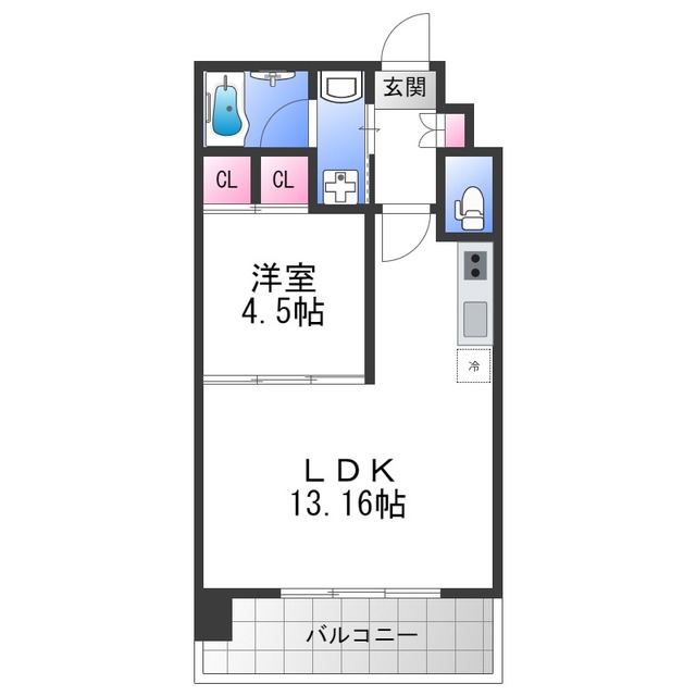 【大阪市東成区中道のマンションの間取り】