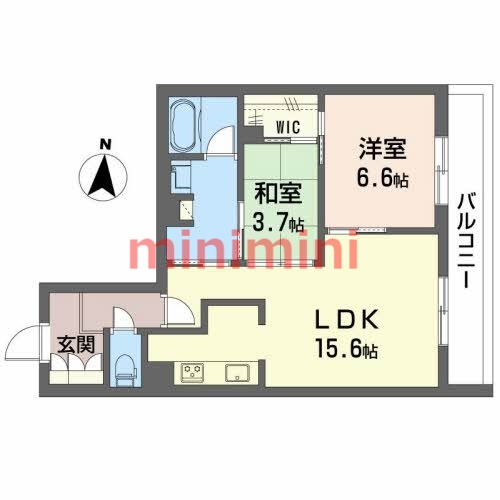 茨木市郡山のマンションの間取り