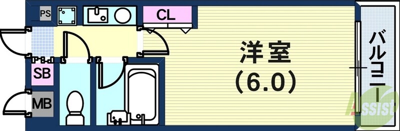 エスリード三宮フラワーロードの間取り