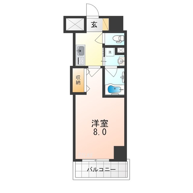 神戸市中央区元町通のマンションの間取り