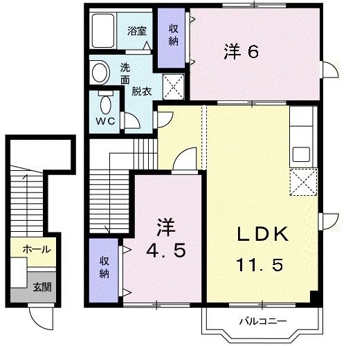 指宿市湯の浜のアパートの間取り