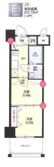 福岡市博多区博多駅南のマンションの間取り