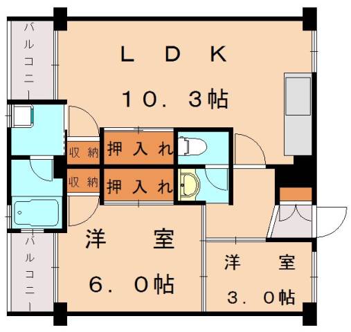 ビレッジハウス古賀５号棟の間取り