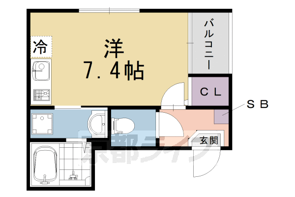 京都市伏見区深草鈴塚町のアパートの間取り