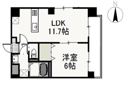 エルベ瓦町の間取り