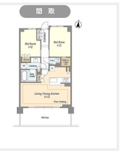 荒川区町屋のマンションの間取り