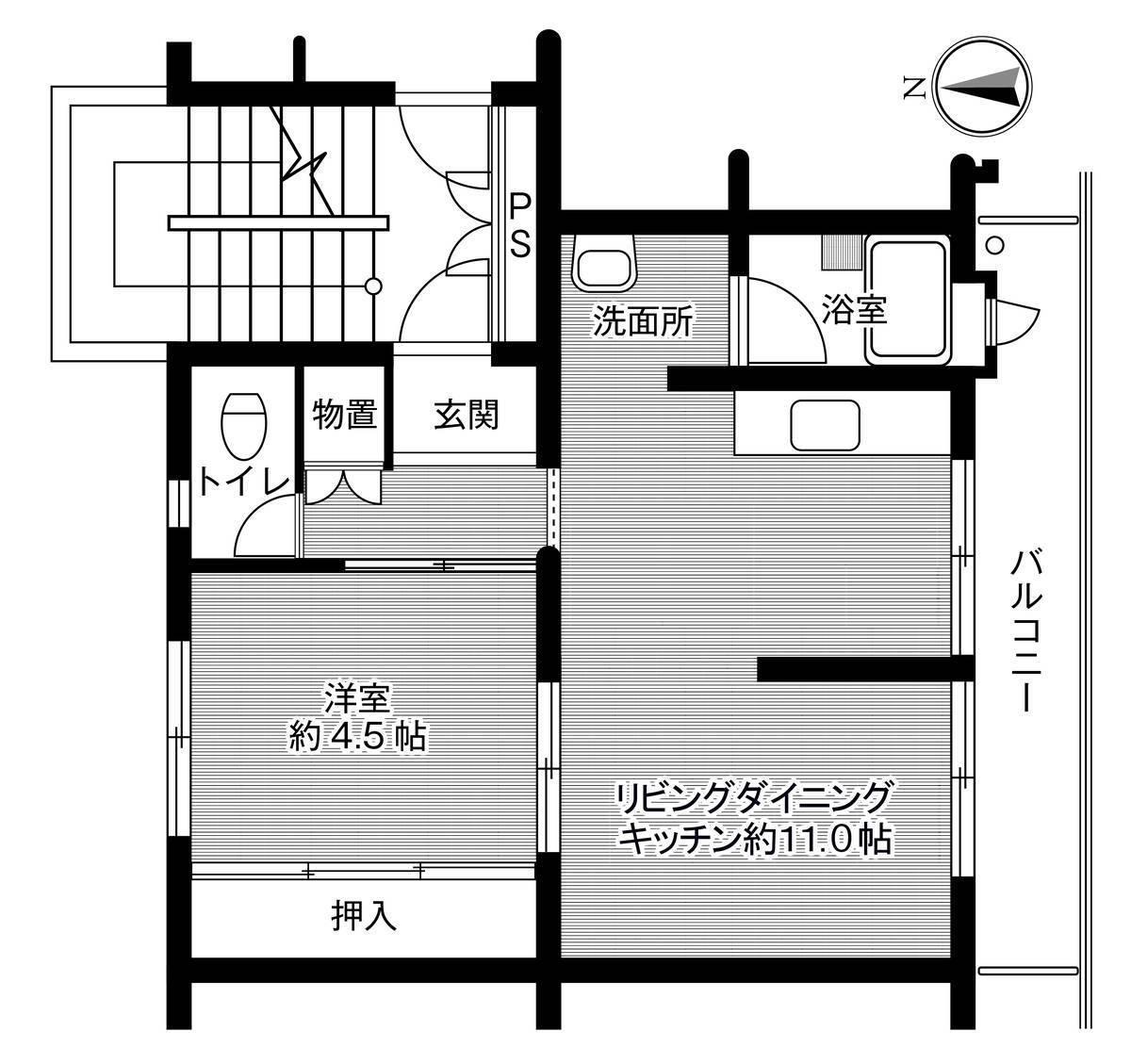 ビレッジハウス櫛引１号棟の間取り