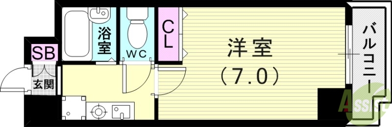 オード夙川の間取り