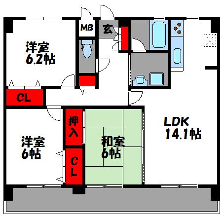 フェリーチェ原田の間取り