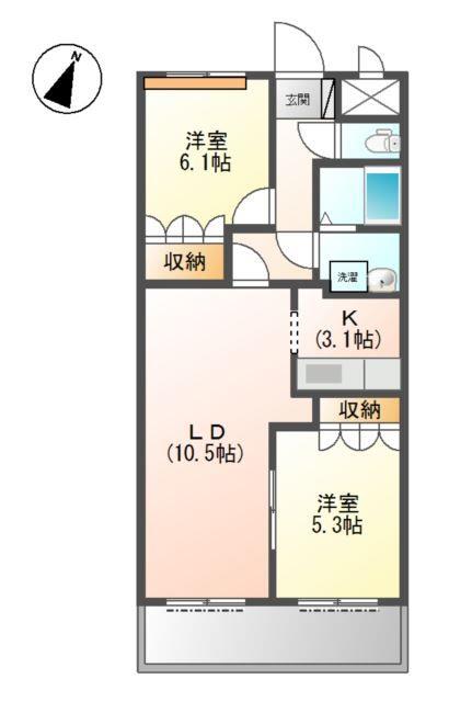 加古川市尾上町安田のアパートの間取り