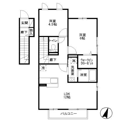 船橋市南三咲のアパートの間取り