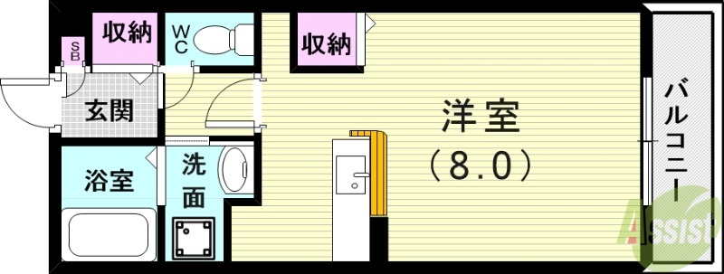 神戸市西区玉津町小山のアパートの間取り