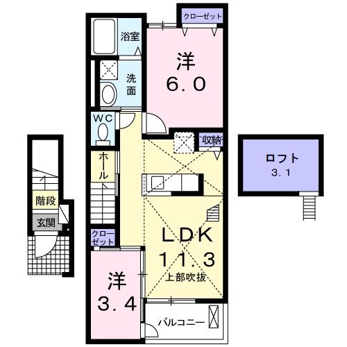 エスエス　メゾン　Ｂ棟の間取り