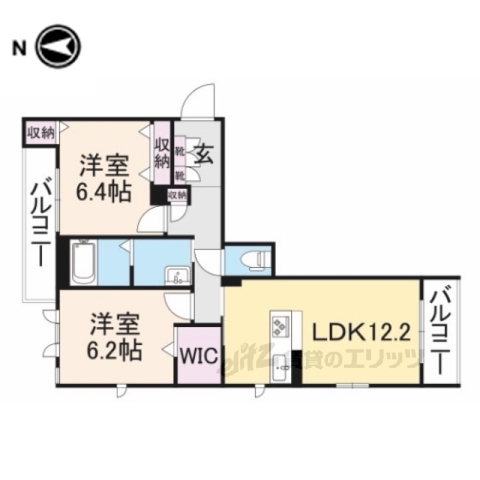 彦根市岡町のマンションの間取り