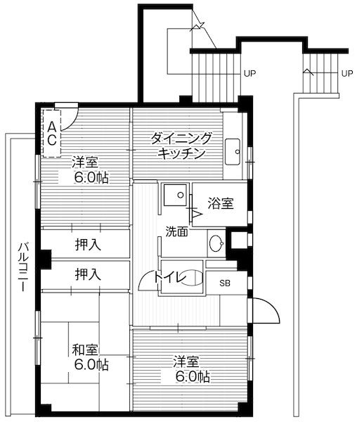 あきる野市二宮のマンションの間取り