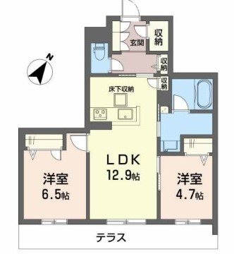 吹田市岸部北のマンションの間取り