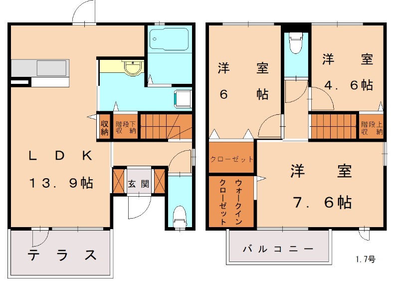 古賀市今の庄のアパートの間取り