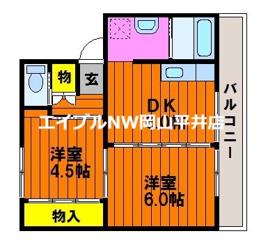 和気郡和気町衣笠のマンションの間取り