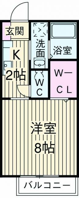 松戸市上矢切のアパートの間取り