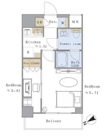 文京区小日向のマンションの間取り