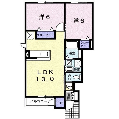 苫小牧市音羽町のアパートの間取り