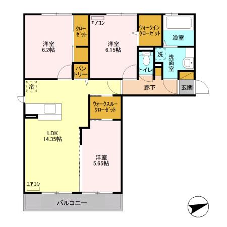 木更津市高柳のアパートの間取り