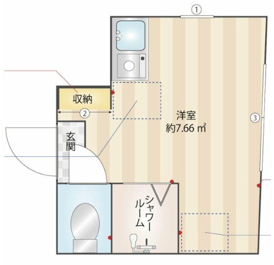 新宿区新宿のアパートの間取り