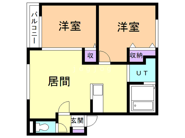 札幌市北区屯田九条のアパートの間取り