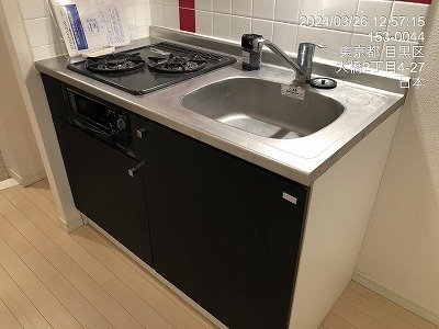 キッチン　システムキッチン（2口ガスコンロ・グリル付）